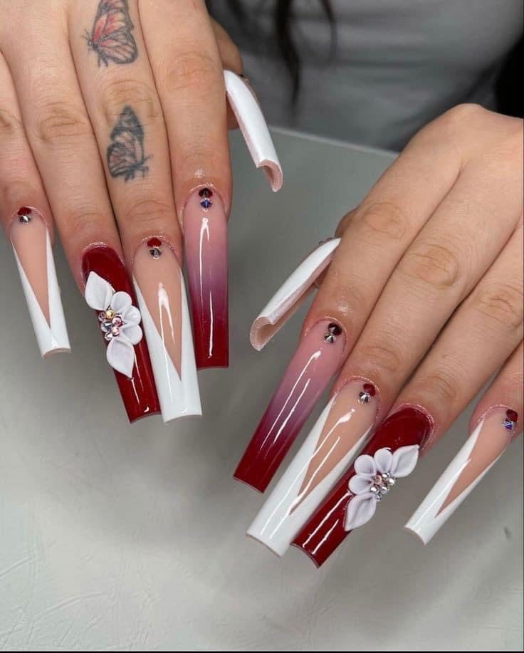 Spring Floral Nails Handpainted by Xtreme