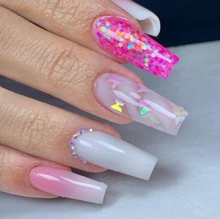 Nail extensions fill in design by Xtreme